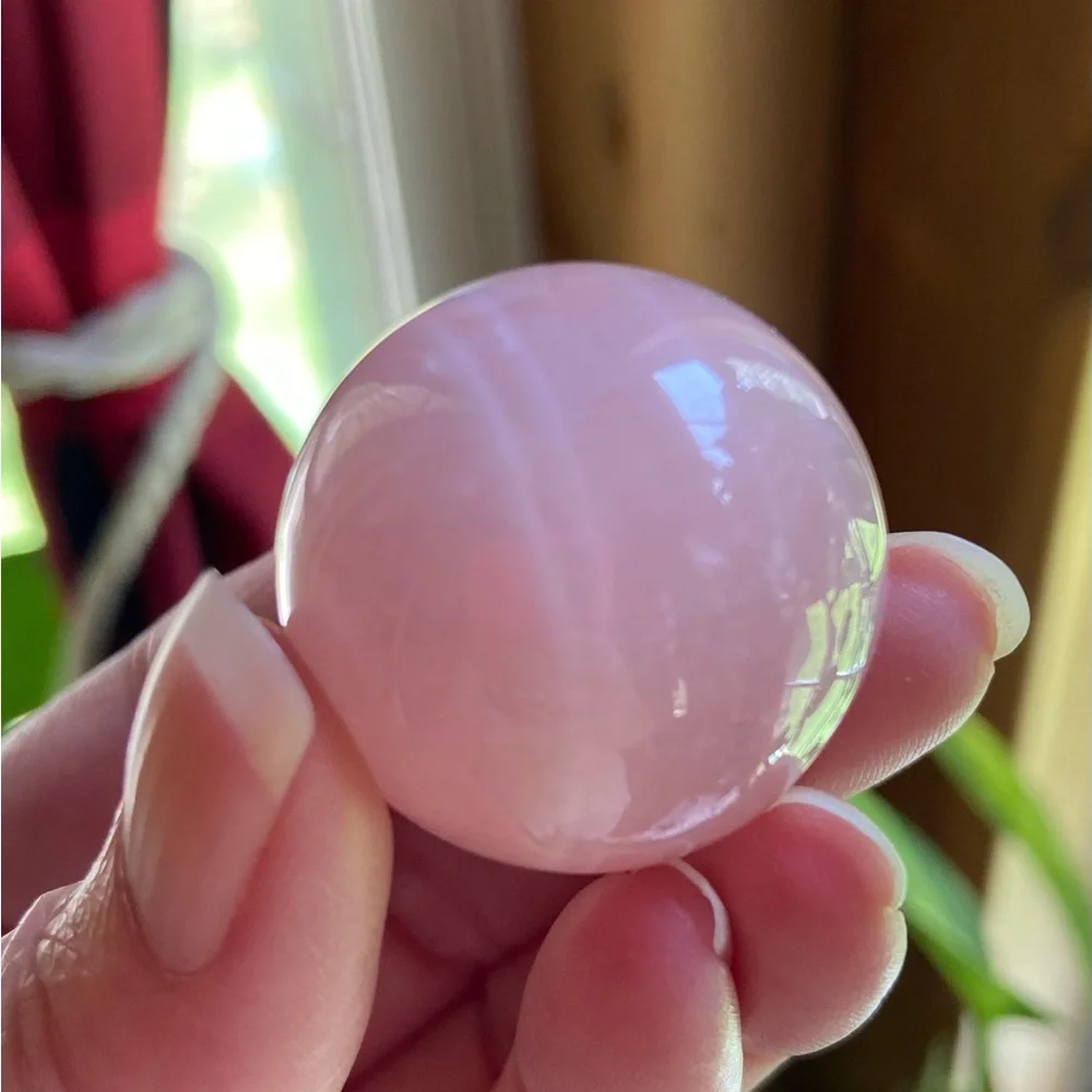 1 Rose Quartz Sphere. The Stone of Love. Pink Polished and Tumbled Rose Quartz